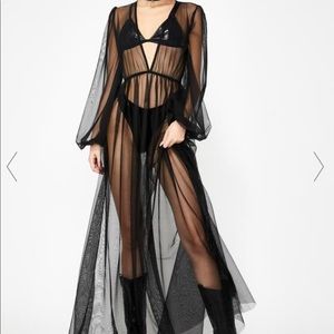 Dolls Kills sold out sheer black nightgown long sleeve